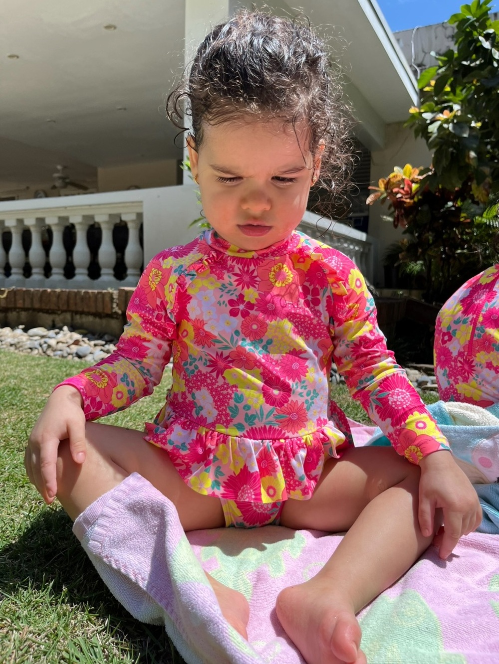 Betsey Johnson Kids One-Piece Swimsuit in Flower Neon Colors